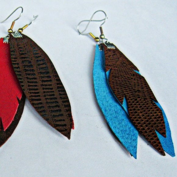Bohemian Leather Earrings - Picture 4 of 5